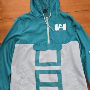 Teal and Gray Windbreaker Jacket